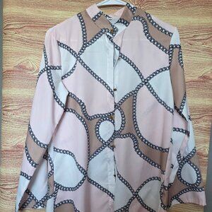 Elegant Chain Print Blouse